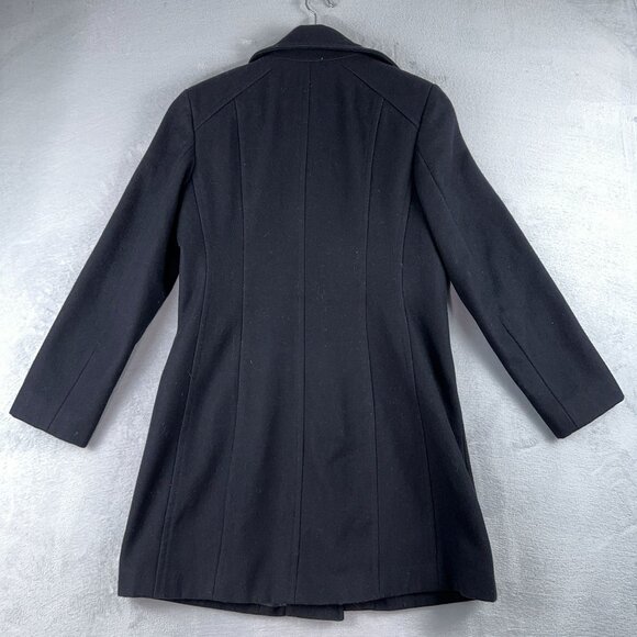 Giacca Gallery Wool Coat Button Down 3/4 Sleeves Womens Black Size Medium - Picture 2 of 11